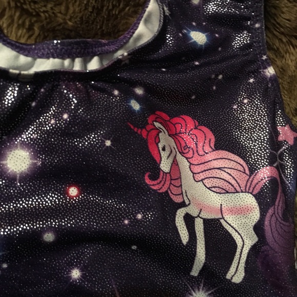 Little Girls Purple Shiny Unicorn Swimsuit NEW! - Picture 3 of 3